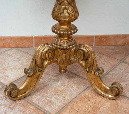 Antique 19th Century Louis Philippe Side Table in Gilded Wood with
