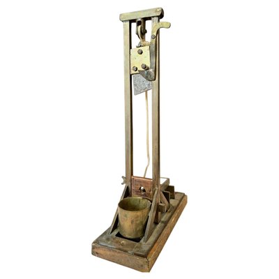 Vintage Brass and Wood Cigar Guillotine Cutter, 1930 for sale at Pamono