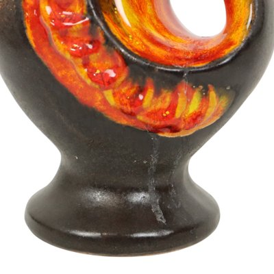 Orange Fat Lava Vase by Walter Gerhards, 1960s for sale at Pamono