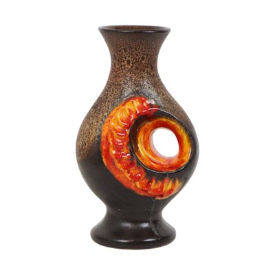 Orange Fat Lava Vase by Walter Gerhards, 1960s for sale at Pamono