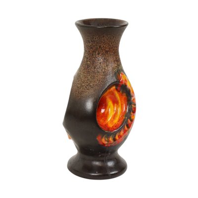 Orange Fat Lava Vase by Walter Gerhards, 1960s for sale at Pamono