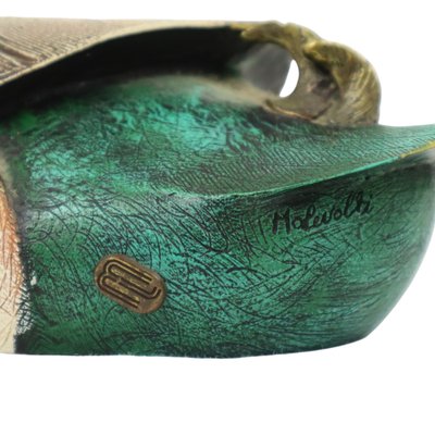 Male Duck in Brass and Resin from Elli Malevolti, Italy, 1960s for