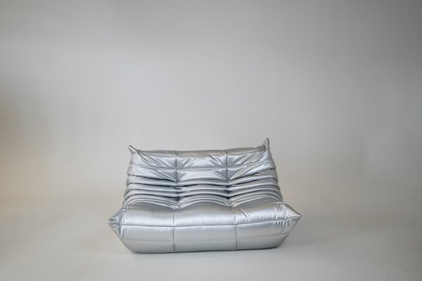 Togo Living Room Set in Silver Fabric by Michel Ducaroy for Ligne