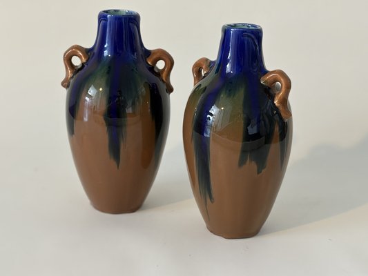 Keramikvasen von Orchies, France, 1920er, 2er Set bei Pamono kaufen