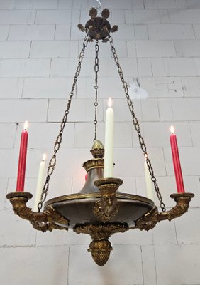 Antique Neo-Renaissance Greenman Candle Chandelier, 1980s for sale
