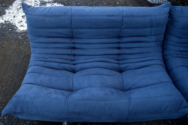 Togo Sofa Set in Blue by Michel Ducaroy for Ligne Roset, Set of 5