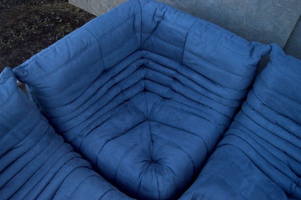 Togo Sofa Set in Blue by Michel Ducaroy for Ligne Roset, Set of 5