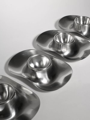 Bauhaus Egg Cups by Wilhelm Wagenfeld for WMF, Germany, 1950s, Set