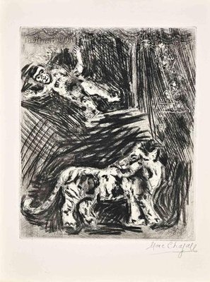 Marc Chagall, The Monkey and the Leopard, 1952, Etching for sale