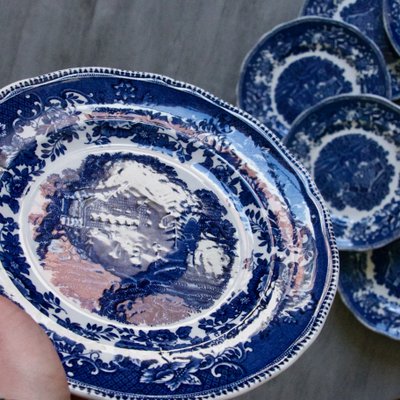 Vintage English Avon Cottage Plates by Enoch Wedgwood Avon, 1950s
