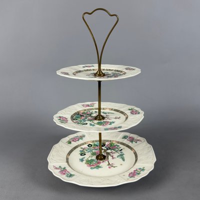 Dreistufige Vintage Etagere aus Porzellan, 1950er bei Pamono kaufen
