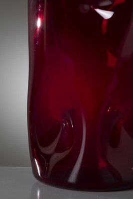 Empoli Glass Vase in Ruby Red, Italy, 1950s for sale at Pamono