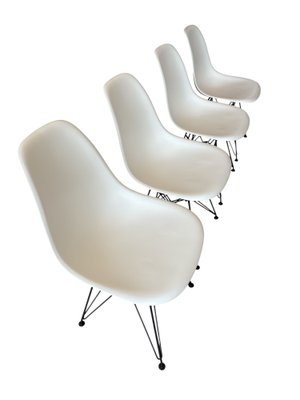 White DSR Chairs by Charles & Ray Eames for Vitra, 2012, Set of 4