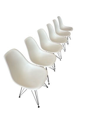 White DSR Chairs by Charles & Ray Eames for Vitra, 2012, Set of 6