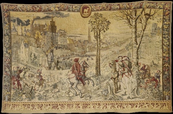 Medieval Hunts of Maximilian Wool Tapestry, Brussels, 1960s for