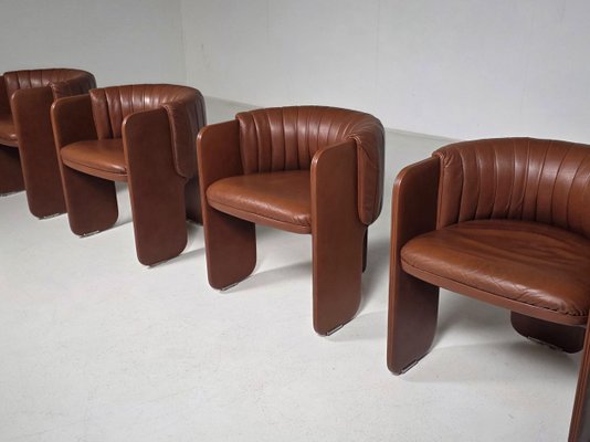 Dinette Chairs by Luigi Massoni for Poltrona Frau, Italy, 1972