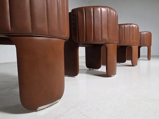 Dinette Chairs by Luigi Massoni for Poltrona Frau, Italy, 1972