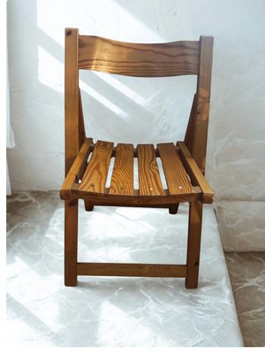 Mid-Century Scandinavian Pine Folding Chairs, 1970, Set of 2 for