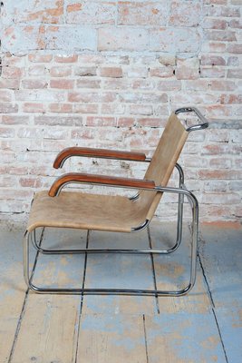 Czech Bauhaus Armchair in Chrome attributed to M. Breuer for