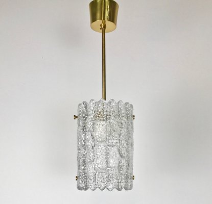 Swedish Modern Cylindrical Crystal Pendant By Carl Erlund For Orrefors 1960s