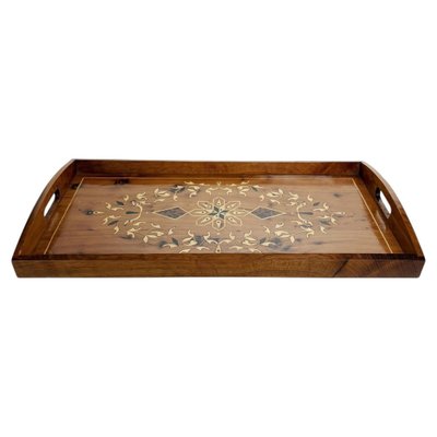 French Provincial Style Wooden Tray, 1950s for sale at Pamono