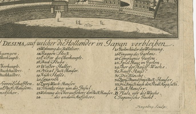 Nagasaki Japan Voc Engraving, 1736 for sale at Pamono