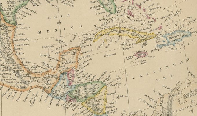 Antique Map of North America, 1860 for sale at Pamono