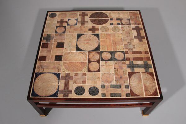 Tue Poulsen Square Tile Top Coffee Table of Wengé by Erik Wørts