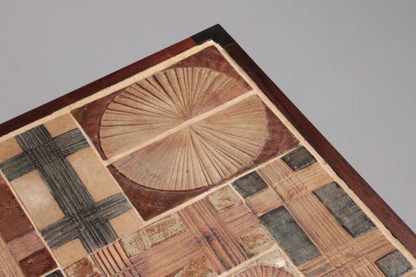 Tue Poulsen Square Tile Top Coffee Table of Wengé by Erik Wørts