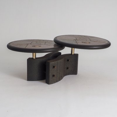 Two-Tier Modular Brutalist Coffee Table by Paul Kingma, 1980s for