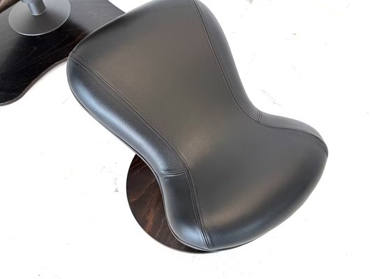 Set of Leather Tok Armchair & Ottoman by Toshiyuki Kita for Stokke
