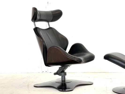 Leather world オットマン Set of Leather Tok Armchair & Ottoman by Toshiyuki Kita for Stokke