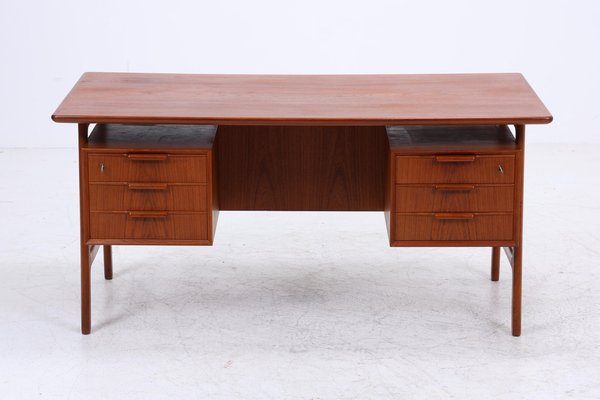 Mid-Century Danish Model 75 Desk in Teak by Gunni Omann for Omann