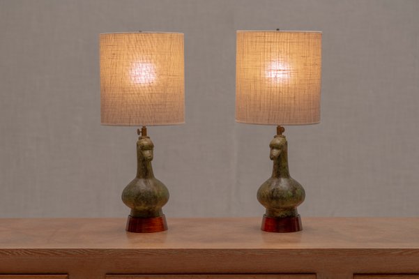 Mid-Century Modern French Table Lamps, 1970s, Set of 2 for sale at