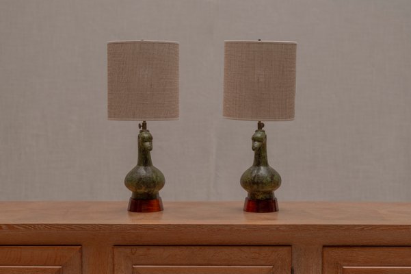 Mid-Century Modern French Table Lamps, 1970s, Set of 2 for sale at