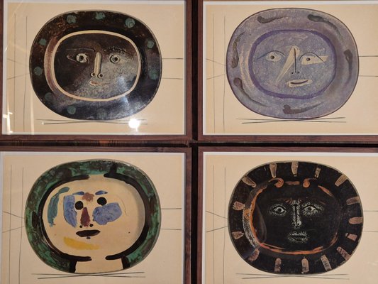 After Picasso, Céramiques de Picasso Plates, 1948, Prints, Framed