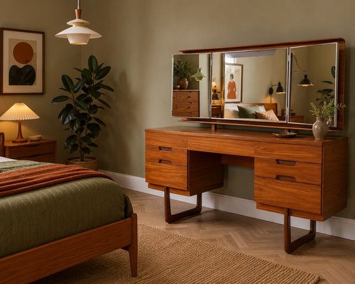 retro teak dressing table Vintage Teak Dressing Table from Uniflex, 1960s