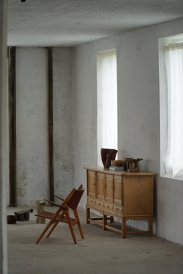 Mid-Century Modern Brutalist Sideboard in Oak by Henning Kjærnulf