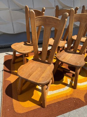 Brutalist Chair in Oak by De Puydt, 1960s for sale at Pamono