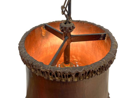 OLD MOUNTAIN 38灯 THE RICH COPPER Brutalist Handcrafted Copper Pendant Lamp in Tom Greene, 1960s for