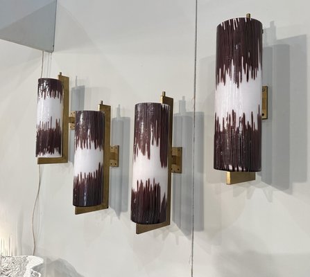 80's アノニマス ポストモダン ウォールライト ヴィンテージ Wall Lamps by Ludovico Diaz De Santillana for Venini, 1960s, Set