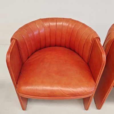 Leather Dinette Tub Chairs by Luigi Massoni for Poltrona Frau