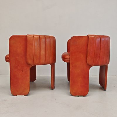 Leather Dinette Tub Chairs by Luigi Massoni for Poltrona Frau