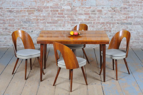 Mid-Century Chairs in Walnut attributed to Antonín Šuman, Czech