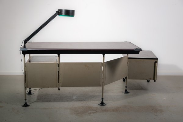 Spazio Series Directors Desk with Lamp by Studio BBPR for Olivetti