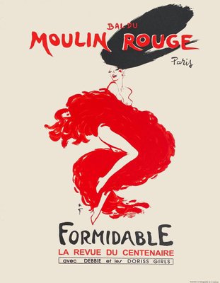 ムーランルージュFormidable La RevueDu Centenaire Moulin Rouge, Formidable, The Centenary Review Poster by René