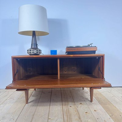 Vintage Scandinavian Low Cabinet with Drop-Down Door, 1960s for