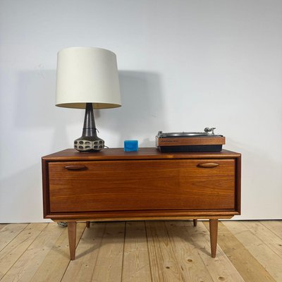 Vintage Scandinavian Low Cabinet with Drop-Down Door, 1960s for