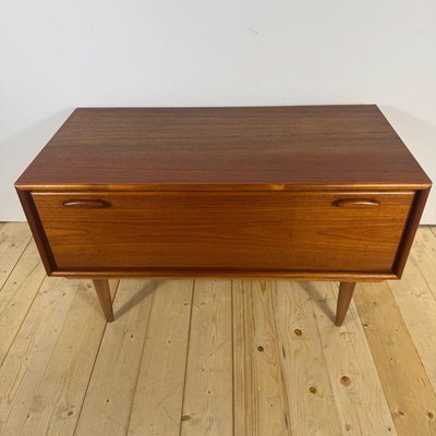 Vintage Scandinavian Low Cabinet with Drop-Down Door, 1960s for