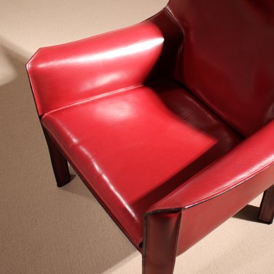 Vintage Cab 414 Chair in Leather by Mario Bellini for Cassina